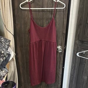 Old Navy Maroon Spaghetti Strap Dress with Pockeys